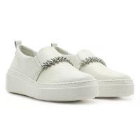 slip on feminino branco couro